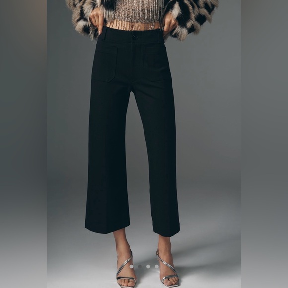 Anthropologie Maeve The Colette Wide Leg High Rise Cropped Pants: Ponte Edition - Picture 6 of 12